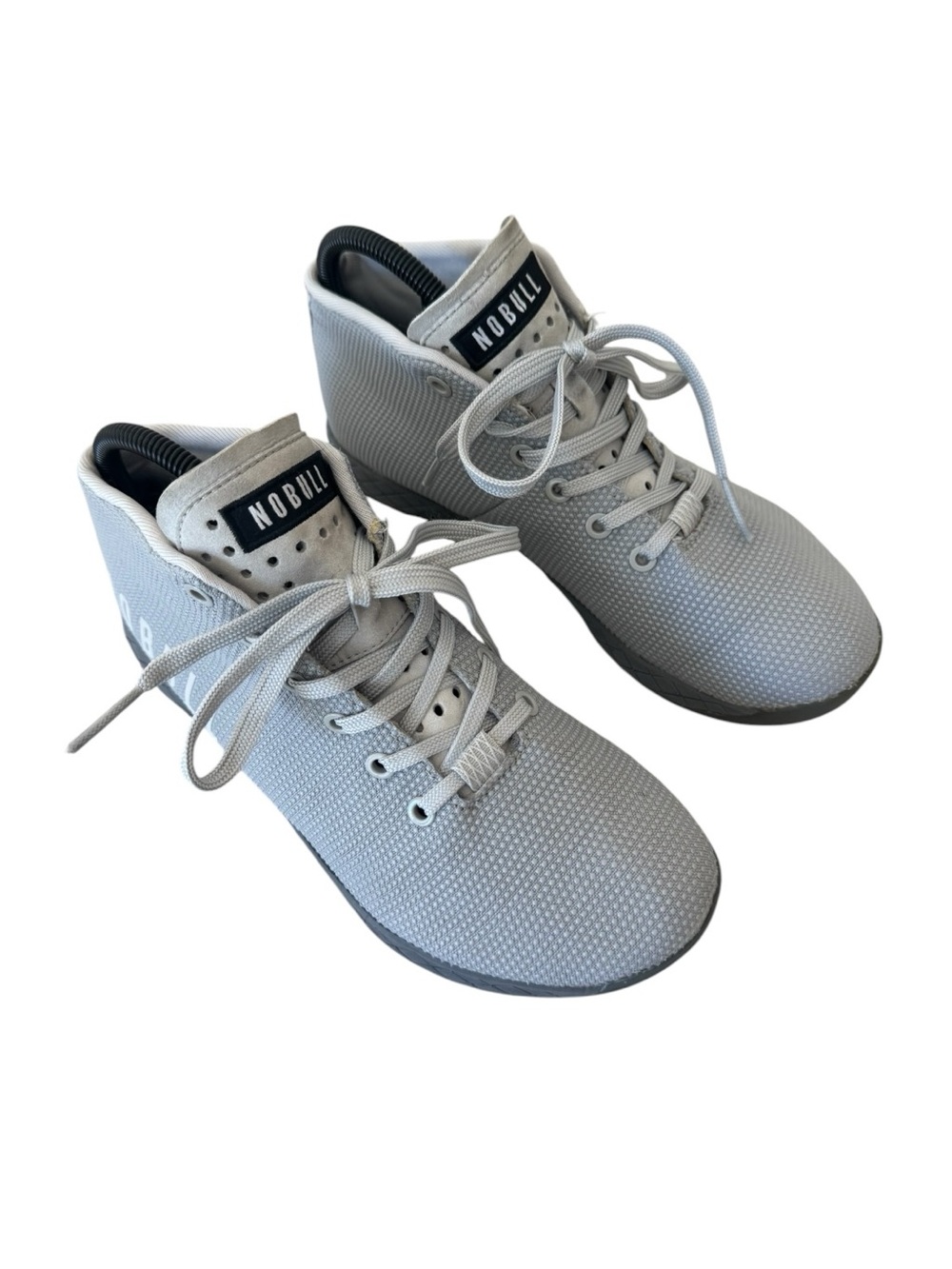 NOBULL Cool Grey Mid Trainers with a durable SuperFabric upper womens size 9